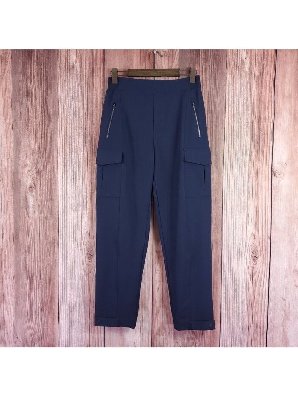 Athleta Endless High Rise Cargo Pants Womens Size 8 Navy Blue Athleisure 467187